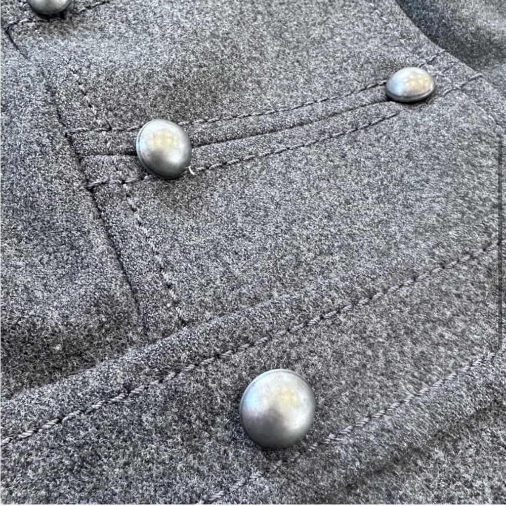 H&M Wool Blend Double-Breasted Peacoat in Heather Gray - Picture 6 of 9